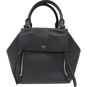 Tory Burch Black Satchel with Gold Accents
